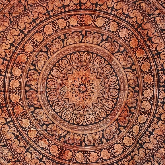 NEW Orange Black Mandala Tapestry - Picture 4 of 6